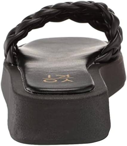 YOKI Women's Platform Sandal, Black, 7.5 | Image 2