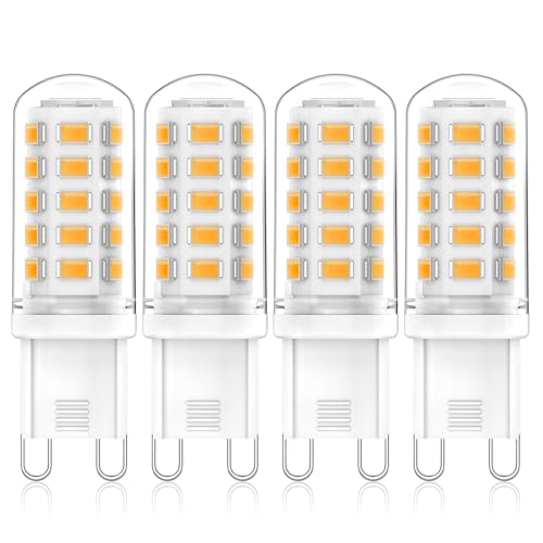 Eco.Luma Bombilla LED G9 3W Equivalente a 50W Bombillas Halógenas, Blanco Cálido 2700K 520LM, No Regulable Ángulo de haz de 360° LED Bombillas, AC 220-240V, Paquete de 4