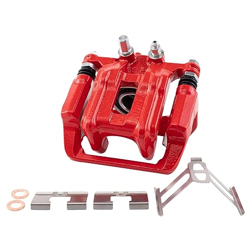 Image of TRQ Performance Rear Driver and Passenger Side Brake Caliper Set Caliper Brackets Hardware Compatible with 07-12 Acura RDX 07-11 Honda CR-V excluding Japan Built Models 10-11 Honda Accord Crosstour