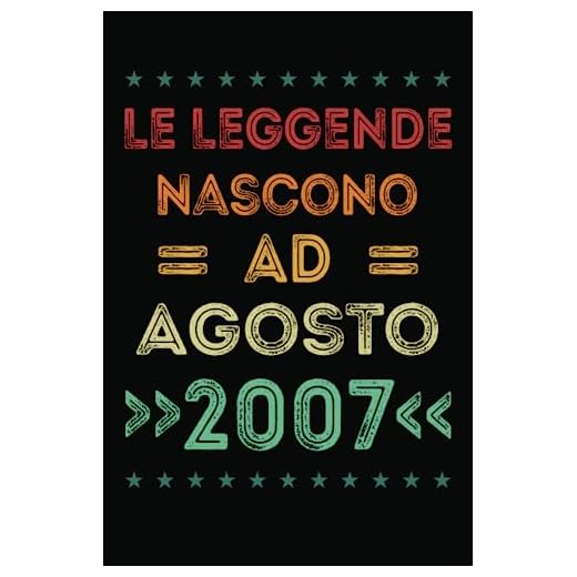 Le Leggende Nascono Ad Agosto 2007: Idea regalo originale e divertente di 16 anni per per ragazze e ragazzi. Taccuino a righe