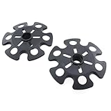 KKUANG 2PCS Trekking Pole Snow Baskets Universal Accessories for Walking Sticks Anti Sink Tips Horseshoe Foot Plastic Protectors and Replacement Tips for Trekking Poles in Black