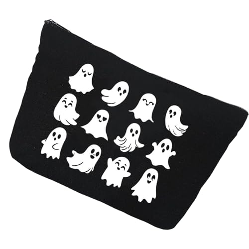 Borsa organizer per trucchi – Contenitore cosmetico per chiusura lampo, Halloween Ghost Print | Design in tela lavabile con grande capacità per viaggi, ufficio, eventi, feste, lavoro e tutti i giorni