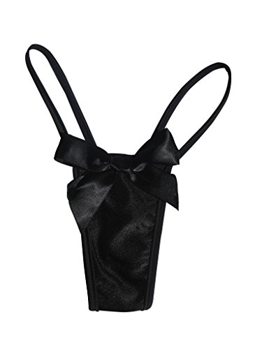Delicate Illusions Sexy Low Rise Y Back G String Thong Panty with Bow for Women OS (0-12) Black