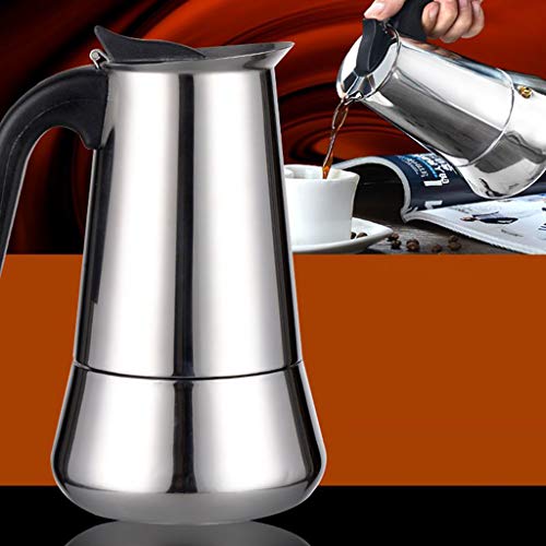 Baoblaze Cafeteira Italiana Cafeteira Moka Pot Prata 4 Tamanhos - 6 Taça