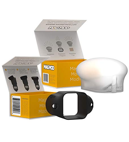 MagMod MagSphere Flash Diffuser Modifier Bundle with MagGrip Universal Magnetic Mount Base, and MagBounce Camera Flash Diffuser - Compatible with Godox, Canon, Nikon, Sony, and Most Speedight Flashes