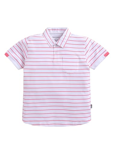 Image of Bumchums Boys Casual Regular Fit Polo Half Sleeve T-Shirt for Kids, Boys, Striped Printed