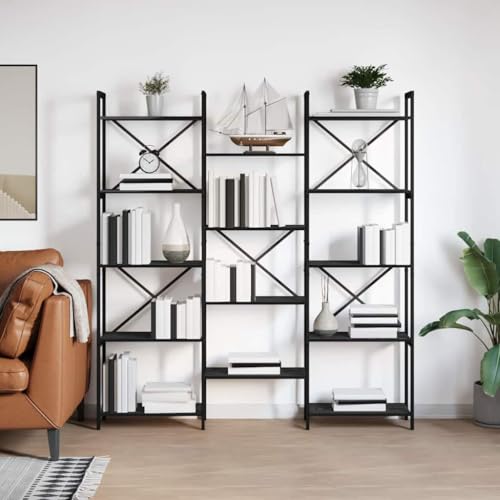 Generico Librería Roble Negro 156 x 25 x 167 cm Madera multicapa Librerías 868341