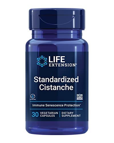 Life Extension Standardized Cistanche C. tubulosa Vitamin C Immune Support Blood Pressure Support Cardiovascular Health Healthy Aging Gluten Free Non-GMO Vegetarian 30 Capsules