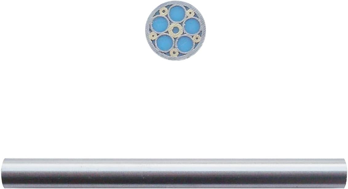 8mm カラーモザイクナイフ スケール リベットピン、樹脂充填ポケットナイフピン ハンドル装飾用、長さ90mm (ブルー)