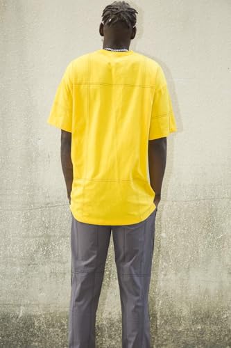 Prodigal Basic T Jaune Medium avec col rond résistant et coupe ajustée confortable - 2