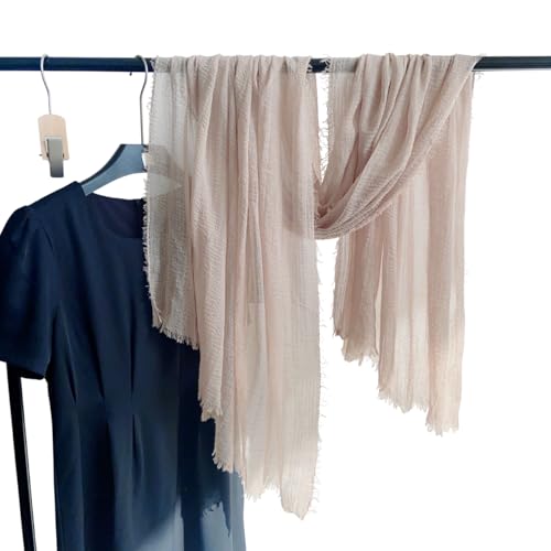 Image of Crinkled PolyCotton Scarf for Women - 180 x 90 cm Stole for Women | PolyCotton Scarf for Summers, Head Cover for Women | Lightweight Scarf for Women | Women Accessory
