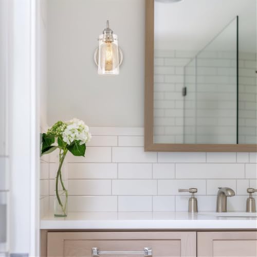 Image of Kira Home Rayne 10 inch Modern Farmhouse Wall Sconce for Bathroom Vanity, Pack of 2