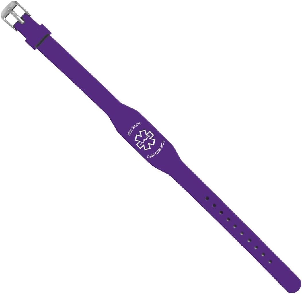 Elite II Replacement Medical ID Bracelet w. Buckle Clasp. Also fits Elite, Responder, Messenger - Purple