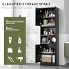 GIANTEX Credenza Da Cucina Rustica Con 5 Ripiani Regolabili, Cassetto E 2 Ante – Mobile Buffet Per Sala Da Pranzo E Soggiorno, Bianco E Naturale