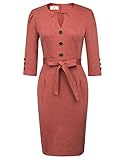 Women's Fall Strechy Tunic Working Mini Dress L Dark Red