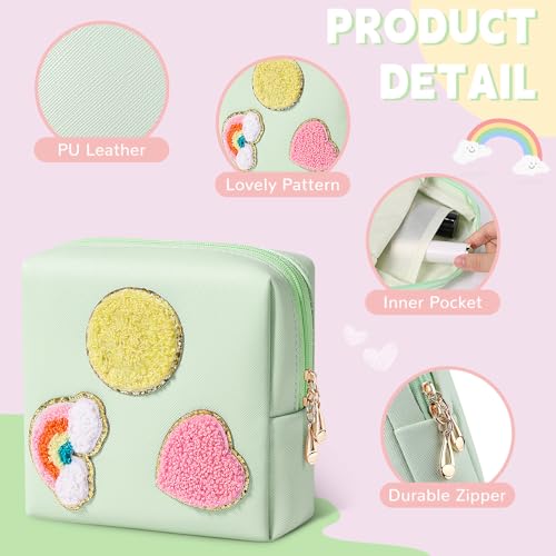 Image of Period Bag for Teen Girls Shark Week Pouch Portable Sanitary Pad Bags for Period Teen Period Pads Pouch for Panty Liners, Tampons, Menstrual Cup - Pink