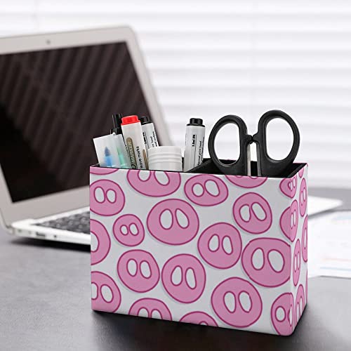JUZGTSIT Stifthalter mit niedlicher Schweineschnauze, PU-Leder, Schreibwaren-Organizer, Make-up-Pinselhalter, Box für Schreibtisch, Büro, Klassenzimmer