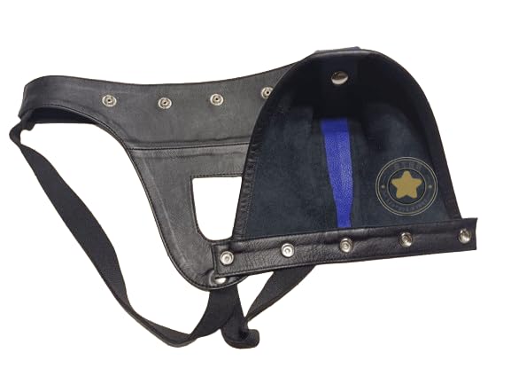 Men's Genuine Black & Blue Leather Jockstrap, Men Leather Thong, Cod-piece Jockstrap,BDSM Bondage Jockstrap3