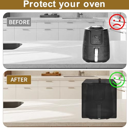 Image of Toaster Oven Air Fryer Cover, Heat-Resistant Waterproof Dust-proof Kitchen Appliance Covers Compatible For Ninja AF101 Air Fryer 4 Quart, 4-in-1 Instant Pot Vortex Plus 4QT Air Fryer, 6-in-1