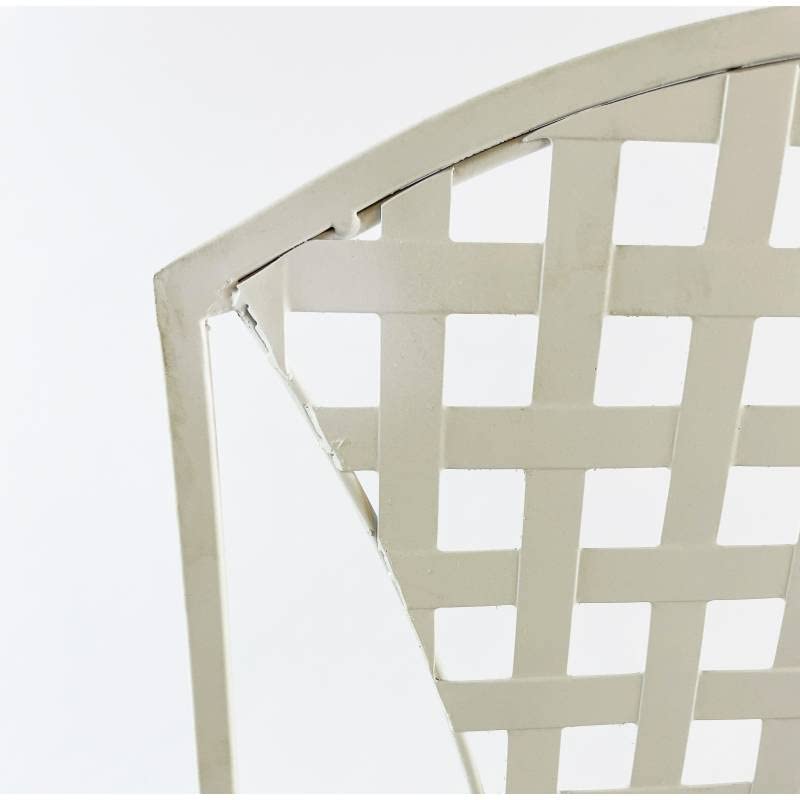 L'Héritier Du Temps Rocking Chair Louisiane Blanc Chaise Fauteuil de Jardin à Bascule Intérieur Extérieur en Métal Patiné 60x80x89cm