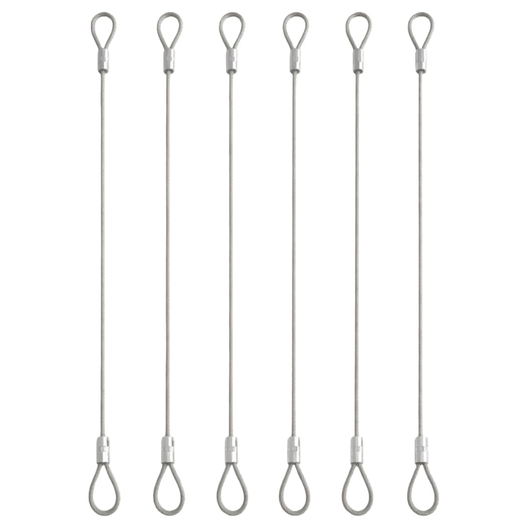 2-Feet (6-Pack) Pot Hanging Wire Rope Cable Hanger for Hanging Flower Basket Potted Plants Holder Chain Birds Feeder/House Christmas Fairy Lights Lamps Lanterns Ornaments (4MM,White)-image-17