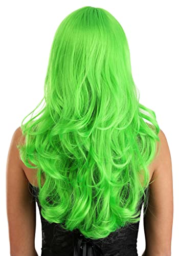 Perruque ondulée verte pour changer de look sans teinture - 3