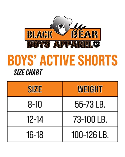 Black Bear Boys' Active Shorts – 4 Pack Performance Dry-Fit Athletic Shorts (Big Boy), Size 12-14, Black/Green/Grey/Orange… #TOP6