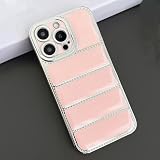 Case for iPhone 16,Plating Diamond Luxury Down Pure Jacket Soft Unzip Sofa Silicone Puffer Touch Cloth Full Portection Shockproof Phone Case for iPhone 16,6.1 inch 2024 (Pink)