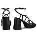 CELLENZ Women Chunky Platform Heels: Sexy Block High Heel Sandals - Black Heels Prom Comfortable - Strappy Fashion Heeled Shoes Size 10