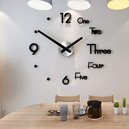 Relógio de parede diy criativo 3d design espelho superfície da parede adesivo decorativo