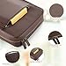 Clysee Top Grain Buffalo Leather Bible Cover Real Leather Bible Book Cover with Handle, Pocket, Zipper, Book Protective Holder Christian Religious Carrying Case Organizer Portfolio