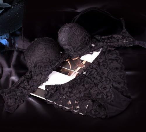Image of UNITRUST Designer Women's Bra and Panty Set Lace Push Up Solid Lingerie Set