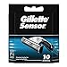 Gillette Sensor Lame di Ricambio per Rasoio da Uomo, 10 Testine
