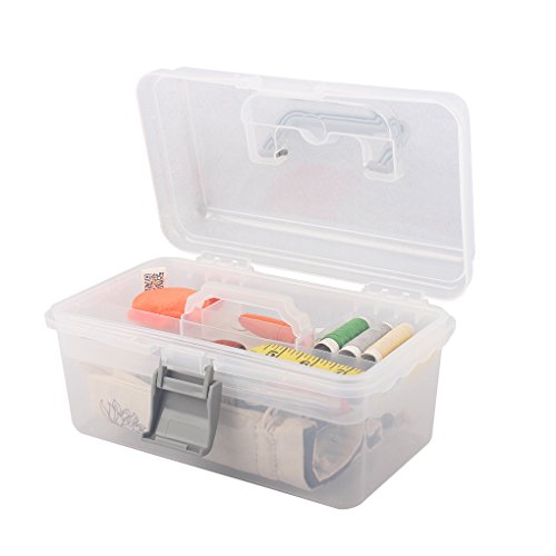 BangQiao Multipurpose Plastic Storage Container Box with Handle and Latch Lock, Clear Gray by BangQiao - Image 4