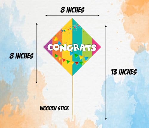 Image of Balloonistics inchCongrats inch Photo Booth Props (Pack of 10) - Congratulations Graduation & Promotion Party Decorations - Single-Sided Cardstock Photo Props with Bamboo Sticks for Weddings, Graduations & Success Parties (Photo Props - Pack of 10)