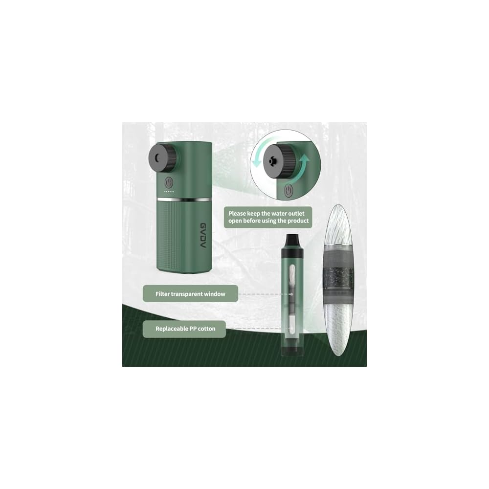 LSGC Filtre à Eau Extérieur, Filtre à Eau Portable de 0,01 icron