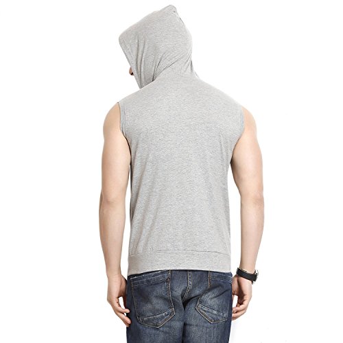Image of GRITSTONES Men's Hooded Cotton Zipper Jacket T-Shirt