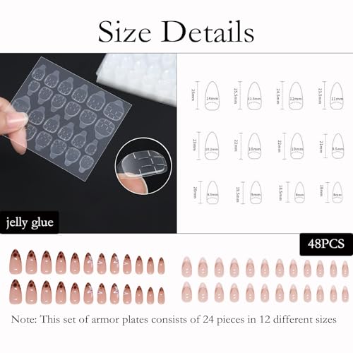 Image of 48 Pcs Press On Nails, 2 Boxes Fake Nails Kit, Glitter Fake Nails With Orchid Leopard Print Design, Diy Salon Style Manicure At Home For Women And Girls, Special Occasions Like Weddings