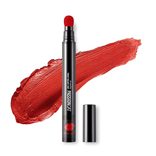 Passioncat Long Lasting Lip Stain For Lips And Cheek Tint | High Pigment Color | Lightweight Matte Finish | Weightless | Full Coverage | Twist Velvet Tint #4 (No.4) #TOP1