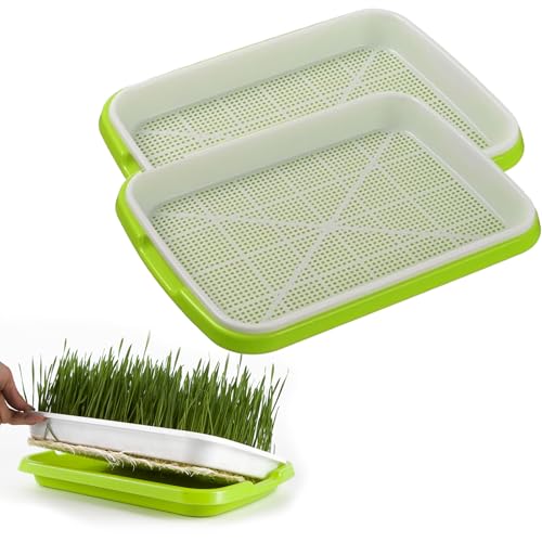 Lot de 2 plateaux de culture en cresson - Microgreens - 22 cm - Petits bols à germer - Idéal comme boîte à germes pour graines germées - Kit de démarrage pour germes, microverts et cressons