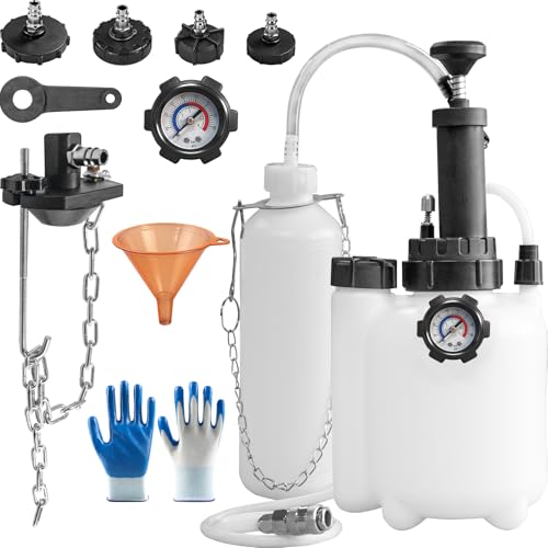 HCDDQP 3L Brake Bleeder Kit, Manual Brake Bleeder Vacuum Pump Kit, with 1L Brake Bleeder Bottle and 4 Master Cylinder Adapters, Brake Bleeding Kit Suitable for Most Vehicles