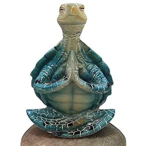 LOKOO Figurine Tortue de mer,Statue de Jardin de tranquillité méditant des Sculptures de Tortue de mer pour la Collection | Collection de Figurines Miniatures de Tortues de mer méditantes pour Patio