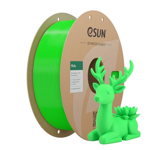 Image of eSUN PLA+ Filament 1.75mm 1KG, 3D Printing Filament Dimensional Accuracy + /- 0.03mm, 2.2lbs Cardboard Spool PLA Plus Filament, Fits for Most FDM 3D Printers, Peak Green
