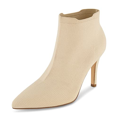 CUSHIONAIRE Women's Genie Stretch Knit Heel Bootie +Memory Foam padding, Wide Widths Available