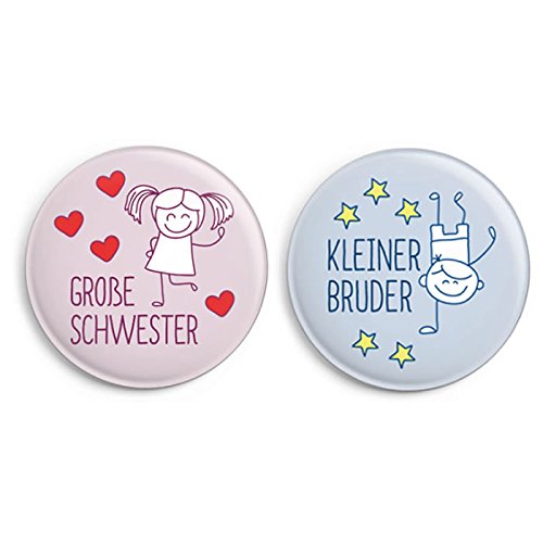 dabelino | Button-Set: Kleiner Bruder/ Große Schwester (Ø32mm, Anstecker/ Pin) Cover