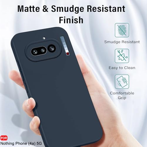 Image of TheGiftKart Liquid Silicon Back Cover Case for Nothing Phone 4a 5G | Total Camera Protection | Micro-Fibre Lining Inside | Shockproof Back Cover Case for Nothing Phone 4a 5G (Silicone, Blue)