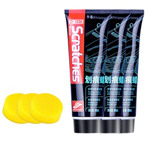 車の傷 クリーム 傷隠し剤 スクラッチリムーバー 車 スクラッチリムーバー 修理クリーム 車のスクラッチリムーバー 傷消しコンパウンド (スクラッチワックス3本)