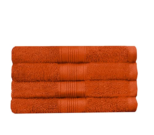 HLKauf NatureMark 4 TLG. FROTTIER Handtuch-Set |4X Handtücher 50 x 100 cm | Diverse Farbsets | + GRATIS Block (Farbe: Terracotta, Größe: 4 TLG. Frottier-Set)