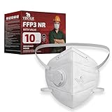 VENTUX SAFETY EQUIPMENT 10x FFP3 Mask with Valve || Individually Packed || High Filtration Face Mask || Comfortable Fit for Professional Use