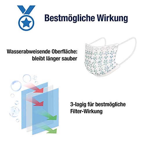 newgen medicals Einwegmasken Kinder: 20er-Set Kinder-Alltags-Masken mit Ohrschlaufen, gemustert (Einwegmasken für Kleine Gesichter, Kindermasken, angenehme) – Bild 4